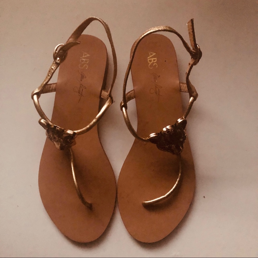 ABS Allen Schwartz Sandals With Gold Hardware